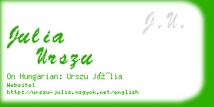 julia urszu business card